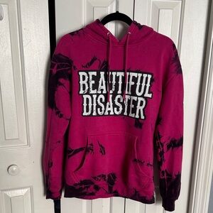 Beautiful Disaster Women's Fuchsia Tie-Dye Hoodie
